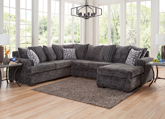 Galactic Charcoal 3 Piece Sectional